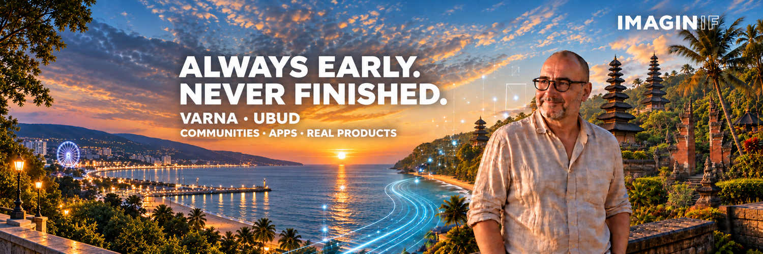 JP Bobbaers — Always early. Never finished. Communities, apps and real products in Varna and Ubud.